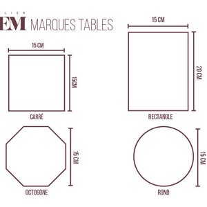 Lot de 7 et marques tables mariage en verre acrylique BLAST Elégance sur votre table de mariage image 5