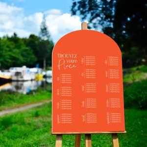 COLORED wedding table plan panel | Arched Wedding Sign | Guest list sign - PVC reception sign