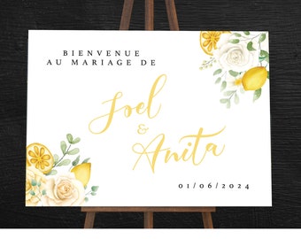 Custom event welcome sign | Personalize your panel for your events (wedding, baptism, birthday, gender reveal)