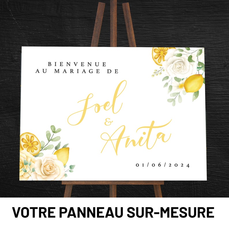 Panneau de bienvenue événement sur-mesure Personnalisez votre panneau pour vos événements mariage, baptême, anniversaire, gender reveal image 1