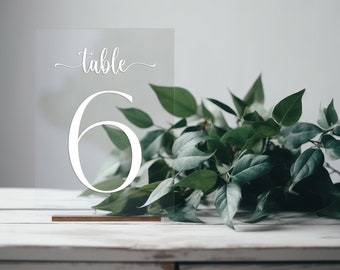 Set di 7 e più tavoli nuziali in plexi marca LOVA - Numeri da tavolo per matrimoni in vetro acrilico trasparente