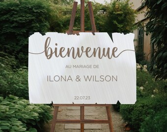 Personalized plexiglass wedding welcome sign – Ceremony decoration, various colors