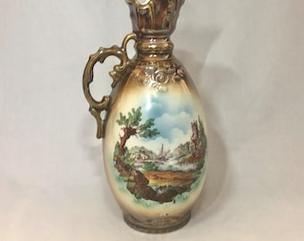 Porcelain Czechoslovakian Ewer Pitcher Vase