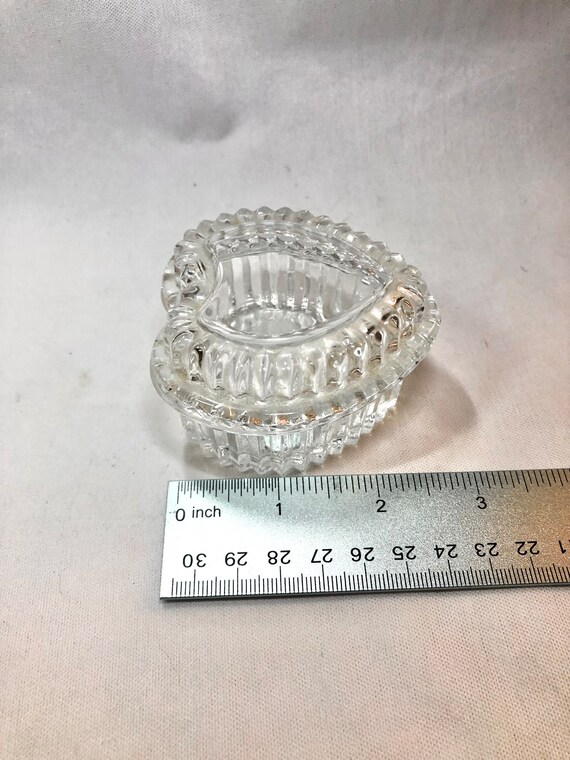 1980s Homco Crystal Glass Mini Heart Jewelry Trin… - image 6