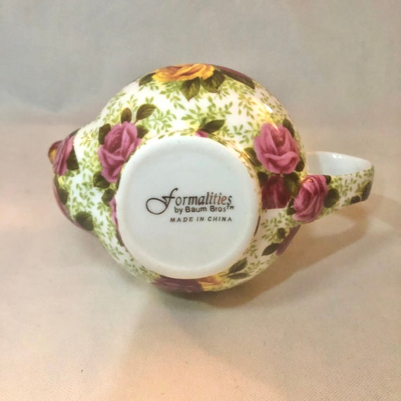 Baum Bros. Porcelain Rose Teapot Trinket Box - image 6