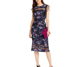 green emerald velvet dress Phase Eight cornflower blue lace occasion dress – The Frockery main image 0