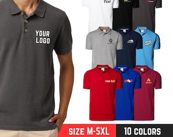 Personalized Polo Shirt for Men- Customized Golf Sports Polo Shirts, Monogrammed Team Polos, Custom Business Logo, Customized quotes