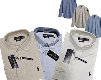 Camisa formal de manga larga para hombre de algodón Oxford de Ralph Lauren