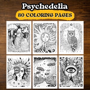 Psychedelia: Psychedelic Coloring Book for Adults and Teens with 80 Coloring Pages | PDF to Download and Print
