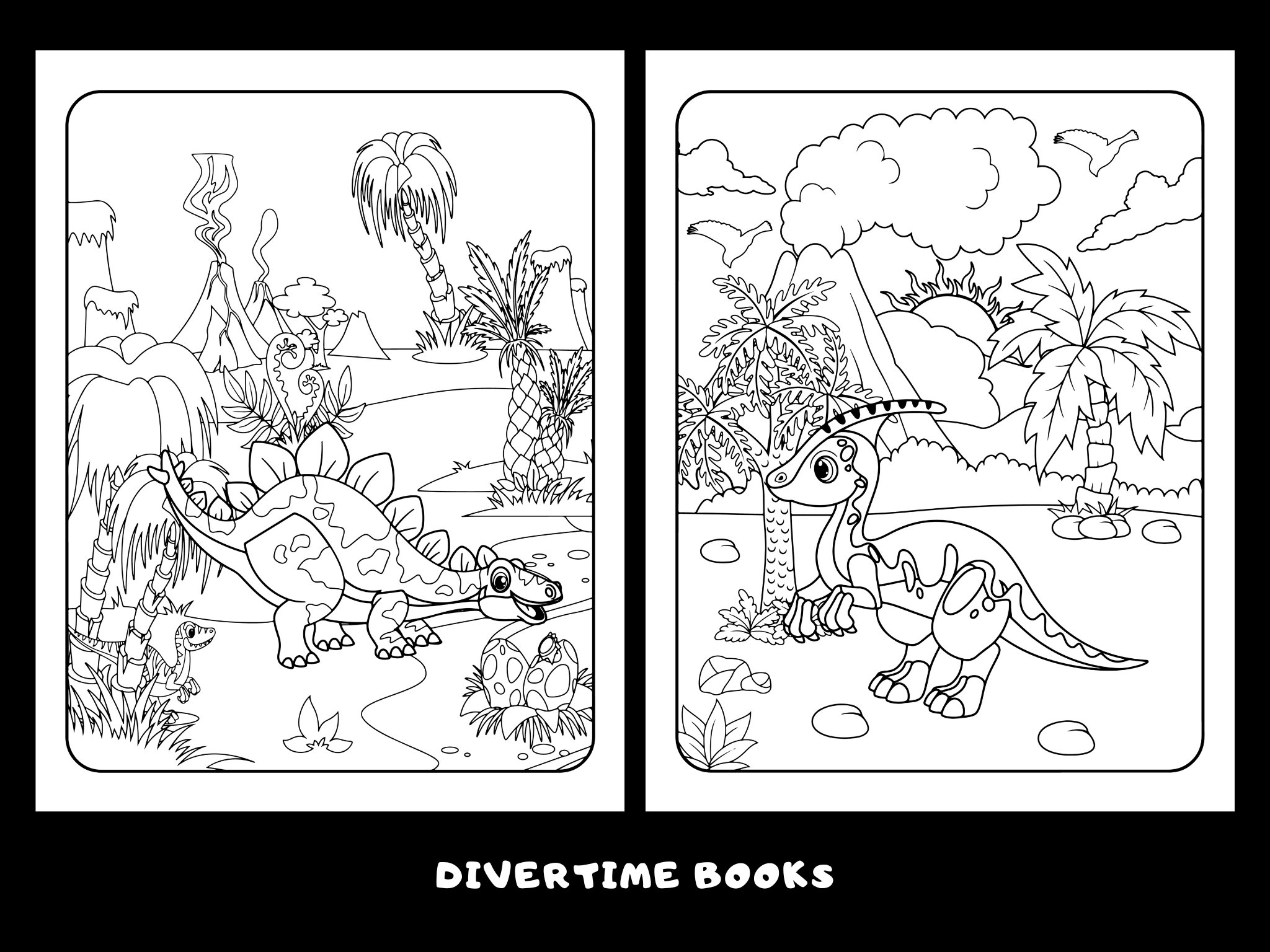 Dinosaurs Coloring Book for Kids PDF to Download and Print 50 Coloring