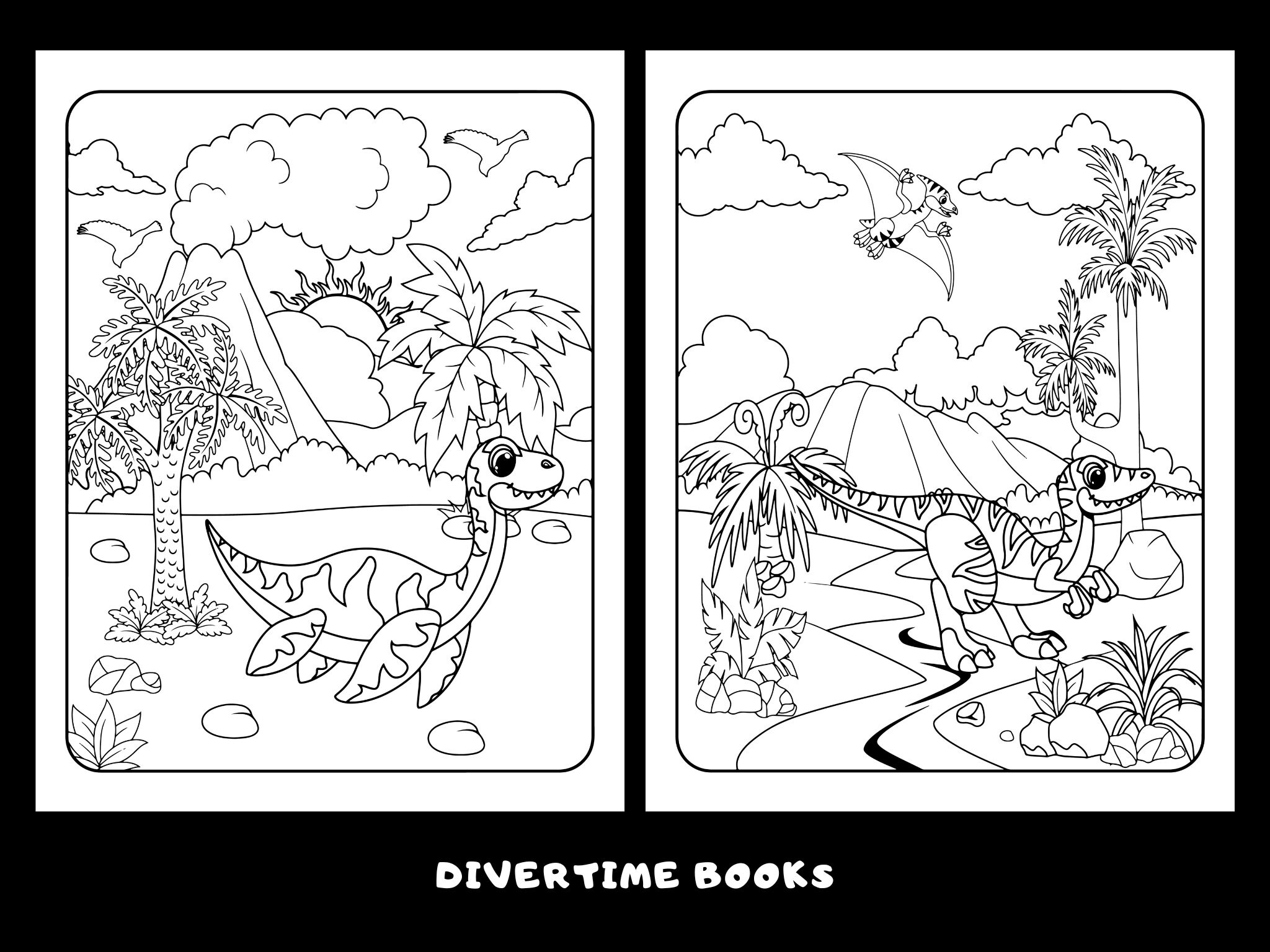Dinosaurs Coloring Book for Kids PDF to Download and Print 50 Coloring
