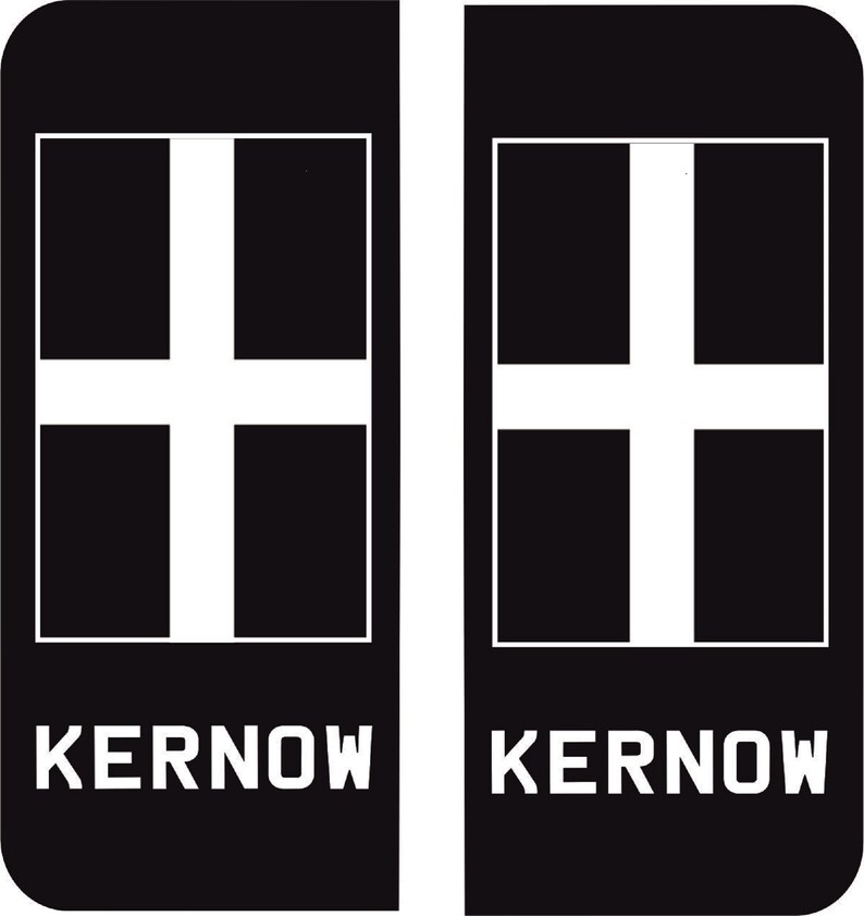 Kernow cornwall Cornish Flag Number Plate Vinyl Stickers Etsy