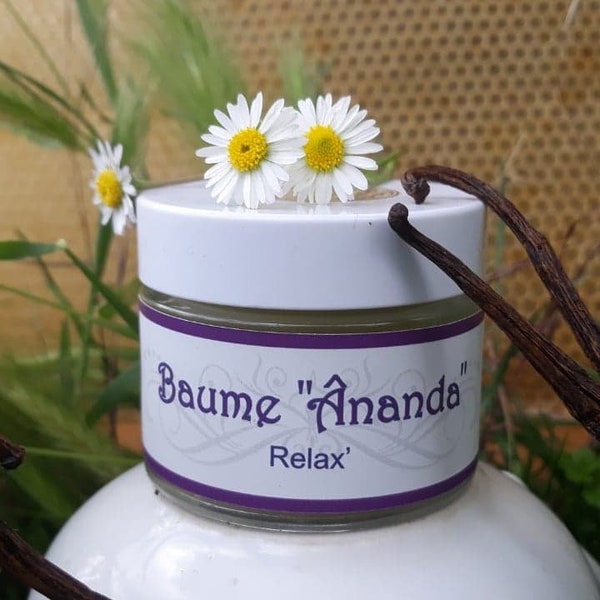 Baume "Ananda" ...Relax... / Baume bio et naturel Pâquerette, Vanille, Ylang-Ylang, Camomille & Néroli / Soin peaux mixtes Fleur d'oranger