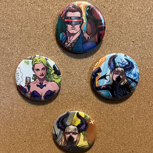 Hellfire Gala Buttons - X-men Pin-back Buttons 2.25