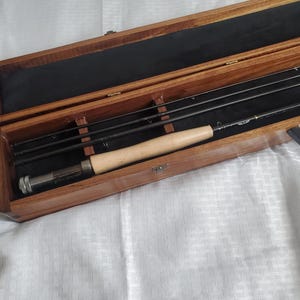 Walnut Fly Rod/Reel case with Fenwick Rod and Reel