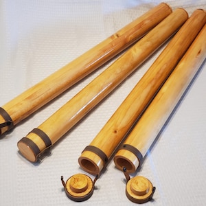 4 pack of wooden Fly Rod Cases