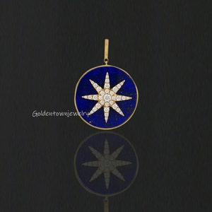 925 Silver Gemstone Star Disc Pendant, Star Disc Pendant, Diamond Star Disc Pendant, Handmade Star Disc Charm, Gemstone Pendant