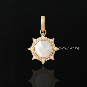 Gemstone Disc Pendant, Mother of Pearl Disc Pendant, Crystal Disc Pendant, Silver Gemstone Round Pendant, Designer Disc Pendant