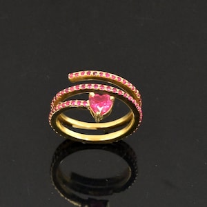 Diamond Spiral Ring, Pave Diamond Ring, Triple Wrap Ring, Diamond Wrap Ring, Minimalist Gold Ring, Anniversary Gift, Pave Diamond 14K Gold