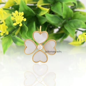 Gemstone Clover Charm: 925 Silver Four Leaf Pendant