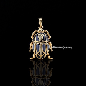 14K Gold Gemstone Scarab Pendant, Hand Carving Scarab, Carved Scarab Pendant, Designer Scarab Charm,Small Scarab Pendant,Scarab Amulet Charm