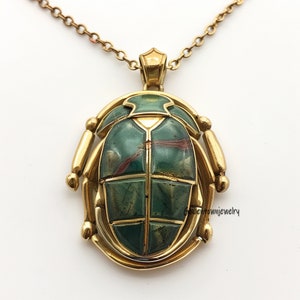 14K Gold Gemstone Scarab Pendant, Hand Carving Scarab, Carved Scarab Pendant, Designer Scarab Charm,Small Scarab Pendant,Scarab Amulet Charm
