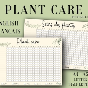 Plant Care Tracker , Monthly Plant Watering Schedule , Plant Care Diary , Printable PDF