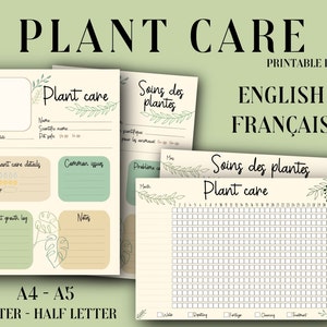 Care sheets , Plant maintenance tracker , Monthly plant watering schedule , Plant care journal , Printable PDF