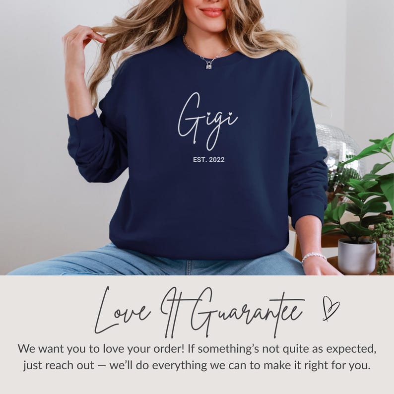 Gigi EST 2022 Sweatshirt, Gigi Sweater, New Gigi Shirt, New Gigi Sweatshirt, Gigi Gift, Gigi Present, Mother's Day Gift, Pregnancy Reveal image 6