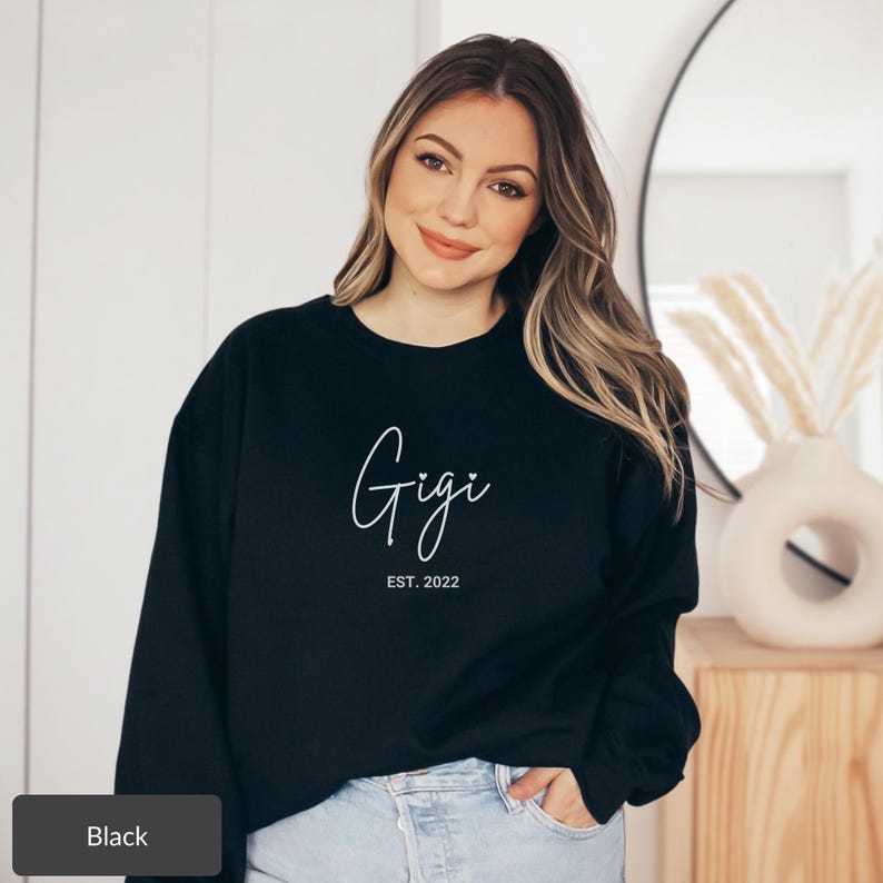 Gigi EST 2022 Sweatshirt, Gigi Sweater, New Gigi Shirt, New Gigi Sweatshirt, Gigi Gift, Gigi Present, Mother's Day Gift, Pregnancy Reveal image 7