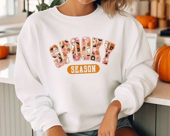 Spooky Season Halloween Sweatshirt, Retro Spooky Season Ghost Shirt, Cute Halloween Shirt, Funny Halloween Sweatshirt, Fall Season Shirt