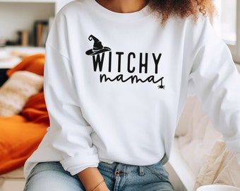 Witchy Mama Halloween Sweatshirt, Spooky Shirt, Witch Sweatshirt, Cute Halloween Shirt, Funny Halloween Sweatshirt, Halloween Gift For Mom