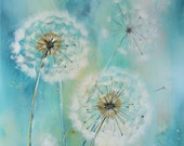 Abstract Dandelions Painting Dandelions Wall Art Abstract Art Housewarming Gift Dandelions Wall Décor Dandelions Art Dandelions Room Décor