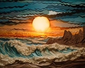 Sun Rising Art | Sunrise Art | Sun Rising Painting | Ocean Art | Beach Art | Room Décor | Home Décor | Wall Art | Travel Art