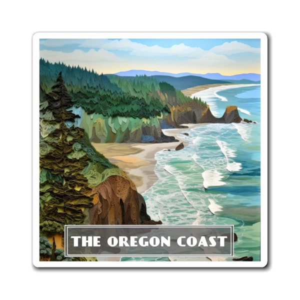 Oregon Coast Magnet Anniversary Gift Oregon Coast Honeymoon Oregon Coast Gift Housewarming Airbnb VRBO Oregon Souvenir