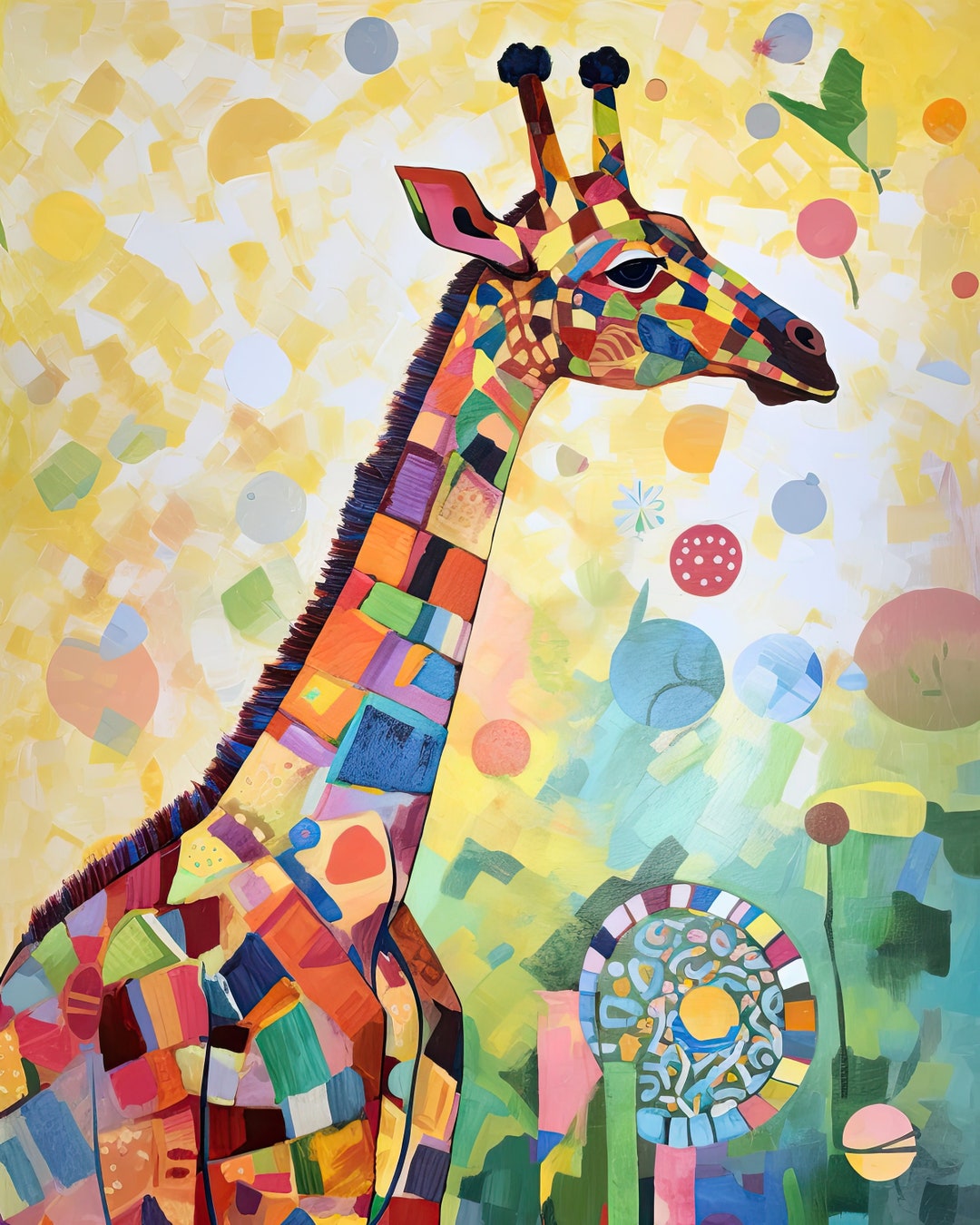Pop Art Giraffe Large Canvas Pop Art Canvas Giraffe Etsy