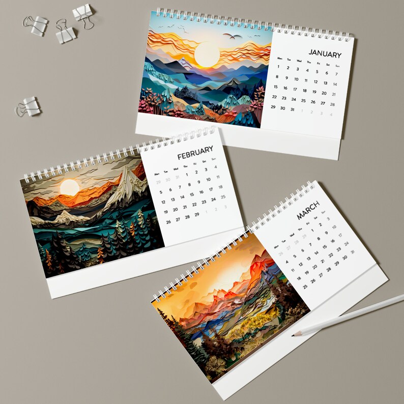 2024 Calendar Desk Calendar 2024 Desk Calendar Mountains American Mountain Ranges 2024 Calendar
