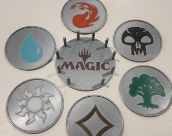 NEW!! Gathering the Magic coaster set. 3d printed. Set of 6 Custom colors if required