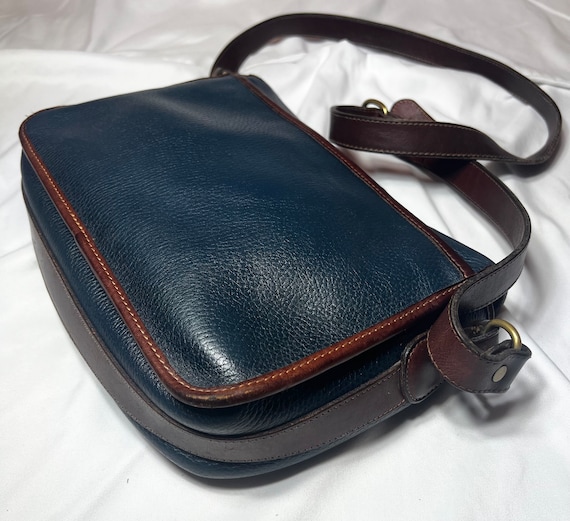 Vintage Coach Sheridan Navy Leather Crossbody Bag… - image 5