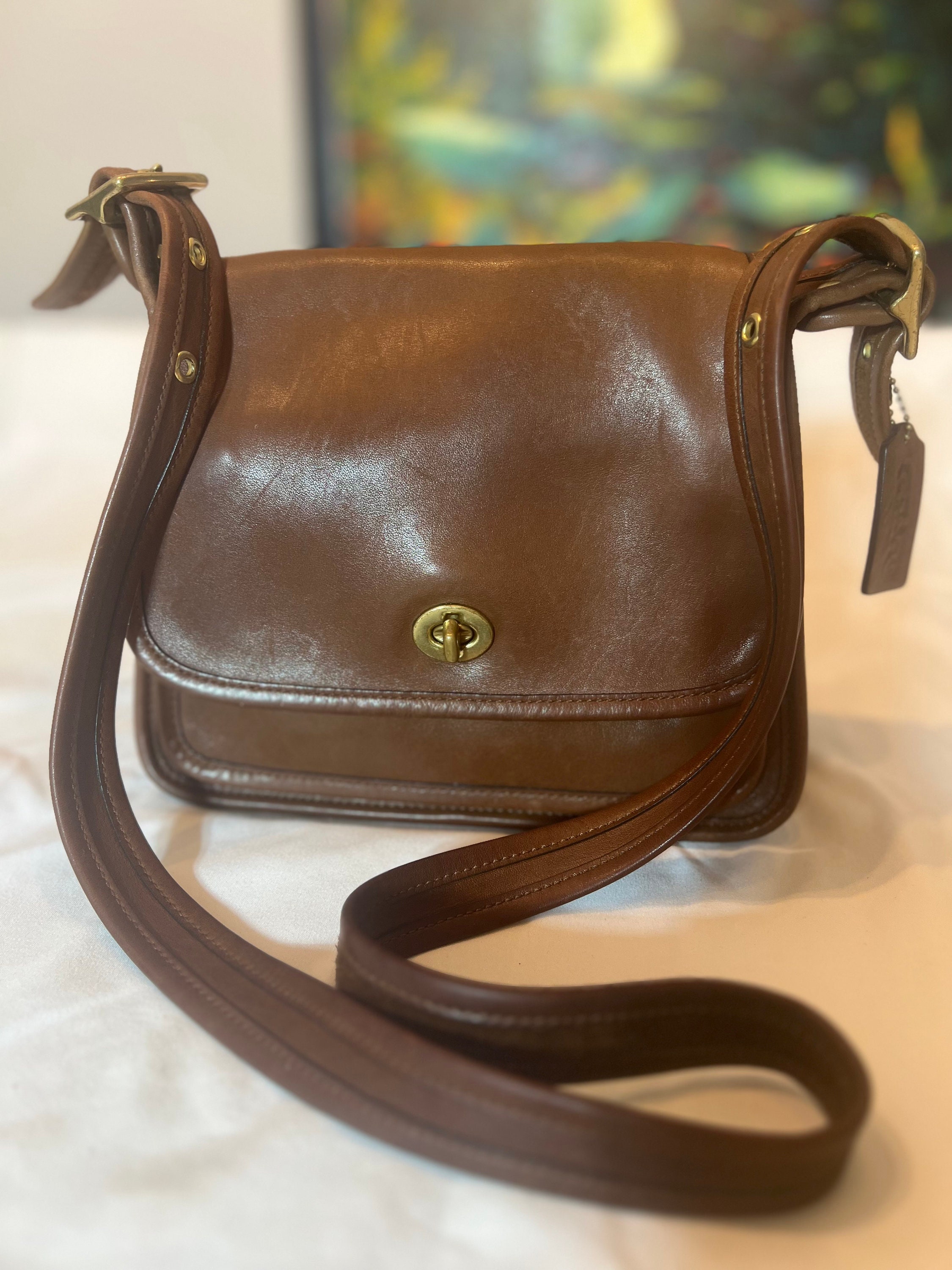 COACH Rambler Flap Brown Leather Crossbody Shoulder Bag 9061 -  Denmark