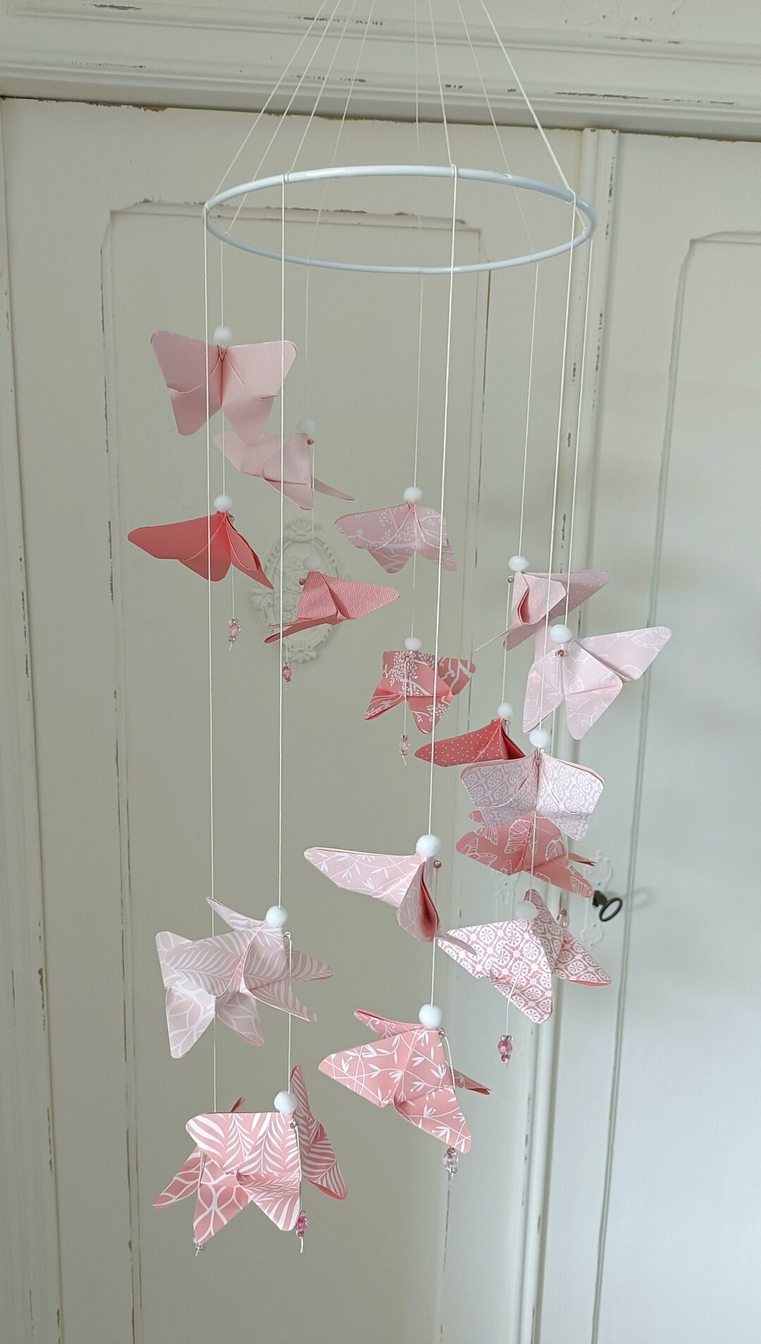 Origami Mobile Butterflies Pink Etsy