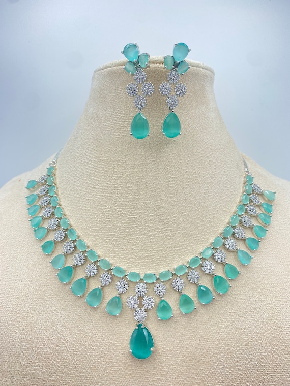 Ishna Mint Necklace Set – I Jewels