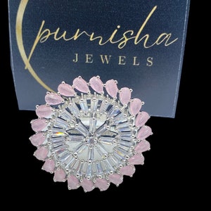 Großer Finger Ring Pink, indischer Finger Ring, großer Ring, indischer Ring, indischer Schmuck