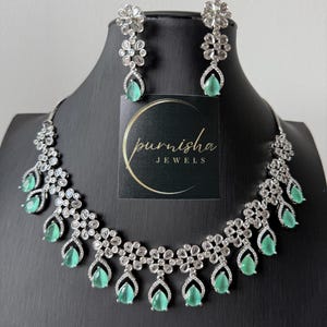 American Diamond Indian Wedding Necklace: Mint Bridal Jewelry