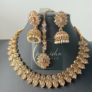 High quality reverse ad imitation necklace set/ Indian polki necklace set/ Pakistan jewelry/ reverse ad jewelry