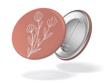 Flower pink background - Badge #118