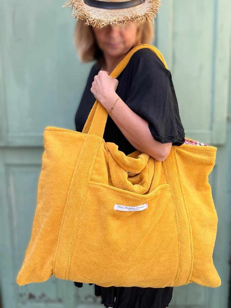 Borsa da spiaggia, borsa tote, borsa playa in spugna di bambù taglia XXL immagine 1