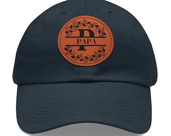 Personalized Papa Baseball Cap: Custom Leather Patch Gift