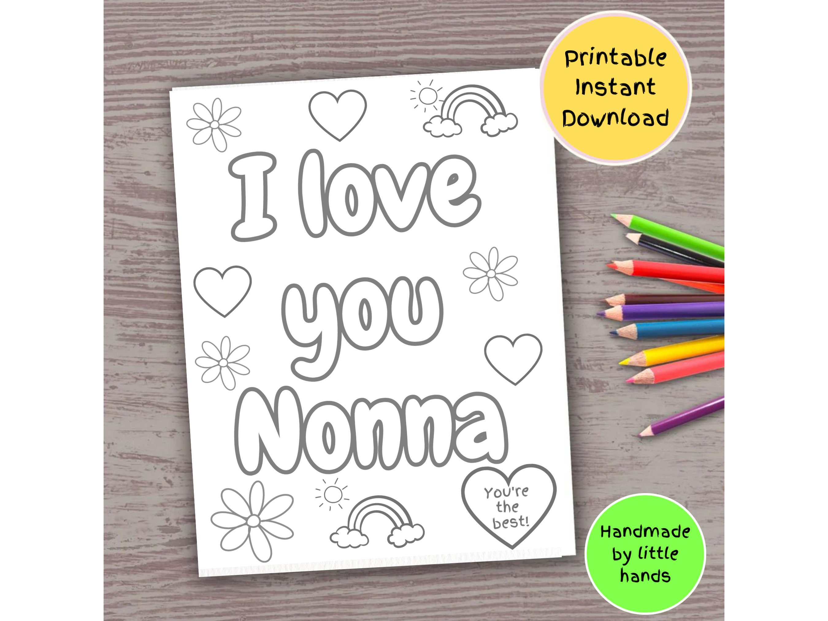I Love You Nonna Printable Coloring Page for Kids Grandparents Day I Love You Nonna Printable Coloring Page for Kids Grandparents Day