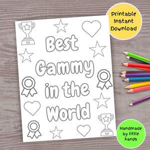Gammy Malseite für Kinder Malseite handgemacht Geschenk zum Ausdrucken und Ausmalen